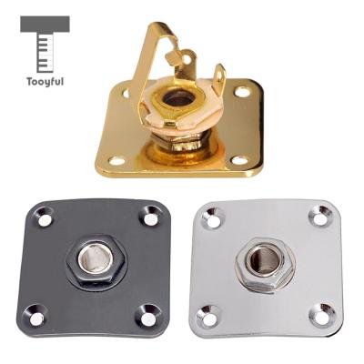 ‘【；】 35X35mm Metal Square Guitar Jack Plates Jack Socket Cover With Mounting Screws For LP Electric Guitar Bass Accessories