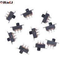 10Pcs 2 Position DPDT 2P2T Panel Mount Vertical Slide Switch 6 Pin 0.5A DC50V Mini Slide Switch New