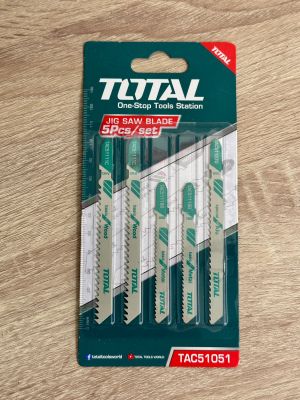 TOTAL ใบเลื่อยจิ๊กซอ 3 in 1 (ตัดไม้ ตัดเหล็ก ตัดอลูมิเนียม) ชุดละ 5 ใบ (Jig Saw Blade) รุ่น TAC51051 ของแท้ พร้อมส่ง