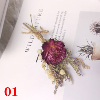 p5u7 1 Bouquet Gifts Natural Dried Flower Pampas Grass Bouquet Rose Mini Gypsophila plants Real DIY Crafts Photo Props Home Decoration