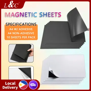 PH Ready Stock】L&C 10 Sheets Magnetic Sheet A4 ordinary Flexible Rubber  Magnet stickers with Adhesive & Non-adhesive for Science Project, Rubber  Magnets, Module School Supplies