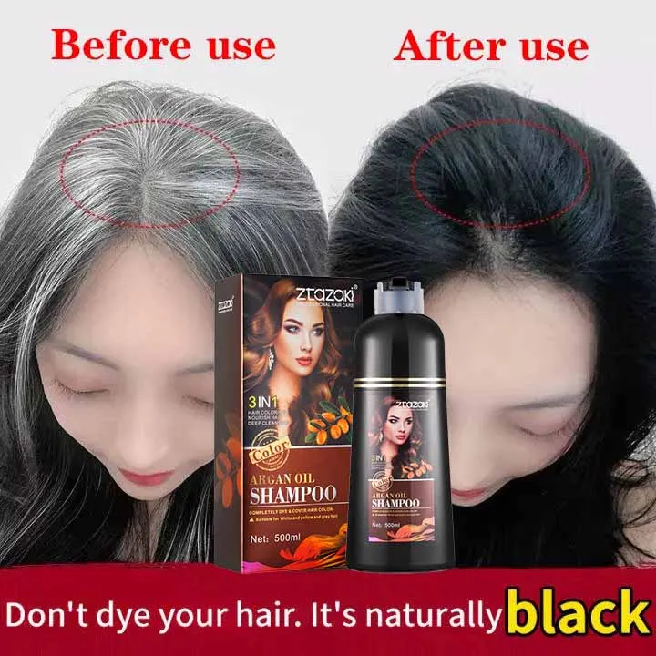 500ml Natural Herbal Brown Hair color Shampoo Brown Hair Dye Hair Colorin 5  Minutes Dye Hair shampoo | Lazada PH