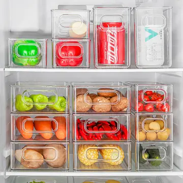 Refrigerator Storage Box Fridge Organizer Fresh Vegetable Fruit Boxes Drain  Basket Storage Containers Pantry Kitchen Organizer