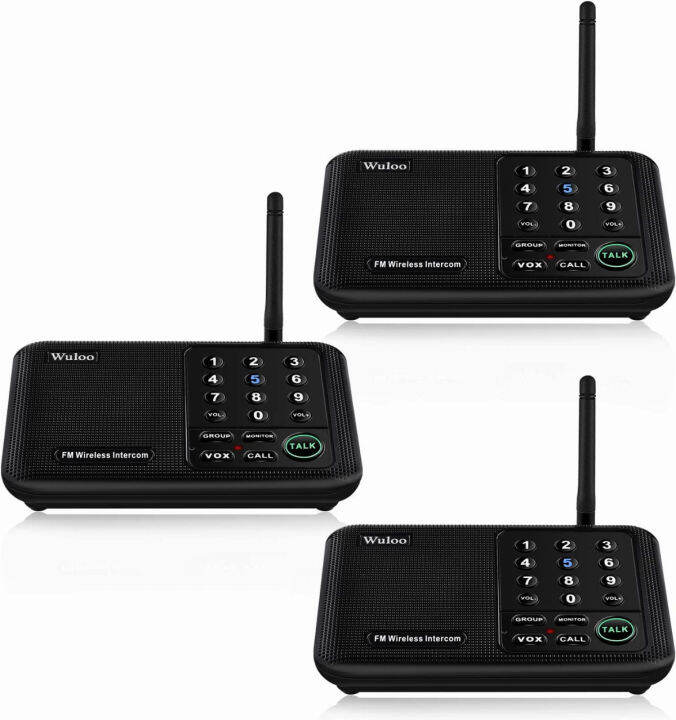 Rechargeable Wireless Intercoms For Home | 5280 Ft Range, 10 Channels, Room To Room (4 Pack)