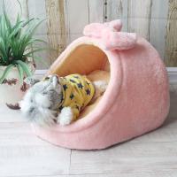 Pet Bed Dog House Kennel Doggy Warm Cushion Basket for Small Medium Dogs Fashion Strawberry Cave Cat Tent Puppy Nest Mat