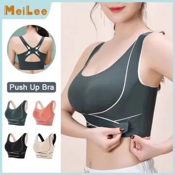 Hot Selling Women Front Buckle Bralette Lace Halter Push Up Bra