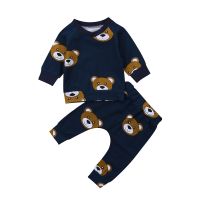 2020 Baby Spring Autumn Clothing Newborn Infant Kids Boy Girl Baby Clothes Bear Long Sleeve Outfit T-shirt Top+Long Pants Set  by Hs2023