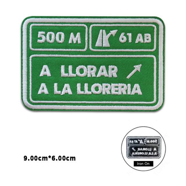 yf-500m-a-llorar-la-lloreria-embroidered-patches-with-hook-spain-fag-spanish-military-badge-applique-high-quality
