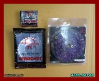 HONDA GROM125 MSX125 FRONT (14T) &amp; REAR (32T) SPROCKET &amp; CHAIN (420N) (120L) "VIOLET" SET #สเตอร์หน้า14ฟัน #สเตอร์หลัง32ฟัน #โซ่สีดำ