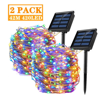 Solar Lamp LED Outdoor 32M42M New Year String Lights Fairy Waterproof For Holiday Christmas Party Garlands Garden Decor