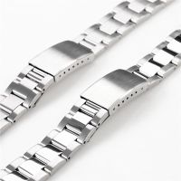 Original ✲ Pita tiram baja tahan karat sabuk gelang tali jam tangan Casio Rolex Seiko 13mm 17mm 19mm 20mm