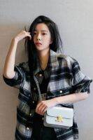 AW 23เสื้อเชิ๊ตลายตารางหัวเข็มขัดโลหะกระเป๋าคู่ใหม่สำหรับฤดูใบไม้ร่วงและฤดูหนาว