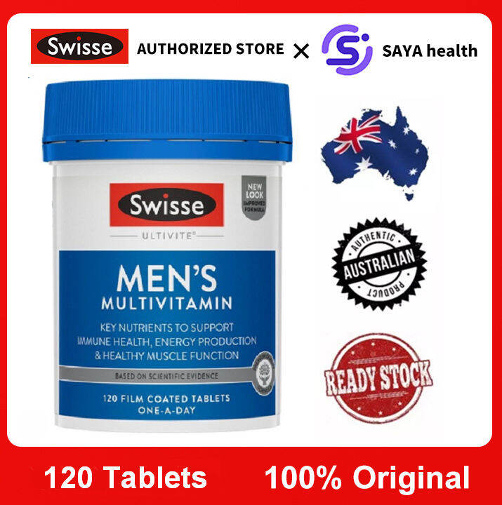 Swisse Ultivite Men's Multivitamin 60/120 Tablets+Swisse Ultiboost Men ...