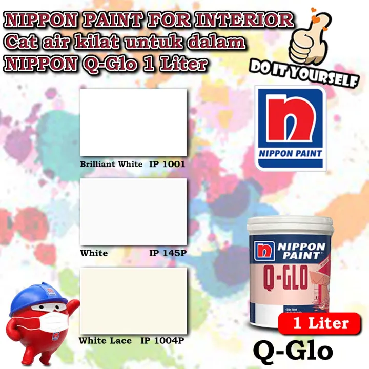 Nippon Paint Qglo Interior Color 1L & 5L Brilliant White 1001 / White