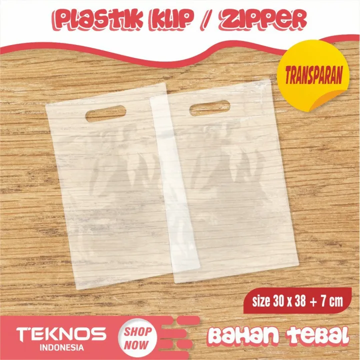 Plastik Klip Plong Ziplock Besar Ukuran 30x38 7 Transparan Tebal Murah