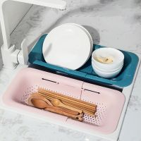 【CW】 Expandable Colander Saver Over the Sink Strainer Basket Drain Cooked Pasta Dry Dishes