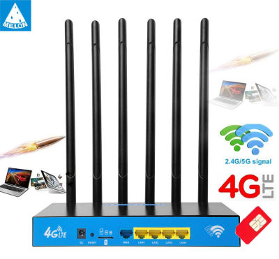 4G เราเตอร์ ใส่ซิมปล่อย Wi-Fi 300Mbps 4G LTE Wireless Router ุ6 High gain Antennas รองรับ 4G ทุกเครือข่าย รองรับการใช้งาน Wifi ได้พร้อมกัน 32 users+-