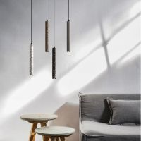 Nordic Cement Concrete LED Pendant Lamp Modern Long Tube Bar Living Room Kitchen Bedroom Decor Industrial Hanging Lights Fixture