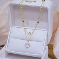 Korean Necklaces Women Elegant Korean Women Chain Pendant - Double Heart Necklace - Aliexpress