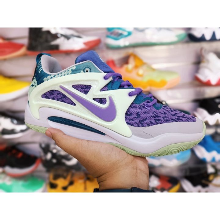 HOT 【Original】 ΝΙΚΕ K- D- 15 Low Men's PurpleGreenGrey Fashion Basketball  Shoes [Free Shipping] 