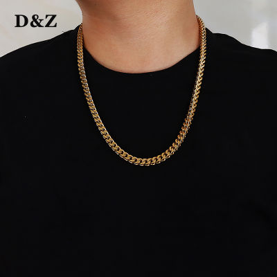 D&amp;Z 6mm Stainless Steel Franco Chain In Gold Silver Color 18202224Classical Choker Chain Mens Hip Hop Rappers Jewelry