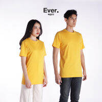 เสื้อยืดเปล่า [Ever ผ้า Extra Soft-สีมัสตาร์ด] เรียบลื่น ใส่สบาย! ไม่ยับ ไม่ยืด ไม่ย้วย