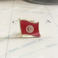 【CC】 Tunisia Flag Lapel Pins Epoxy Metal Enamel Badge Paint Brooch Souvenir  Personality Commemorative Gifts