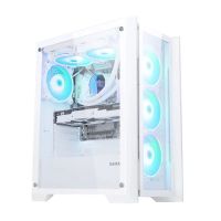 (GZS-WH) Case (เคสคอมพิวเตอร์) SAMA พัดลม 4 ตัว ATX|Micro-ATX|Mini-ITX กระจกเทมเปอร์มพร้อมที่กันฝุ่น (white)