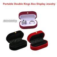 1 Pc Portable Double Rings Box Display Jewelry Gift Holder Wedding Engagement Ring Case Organizer for Women