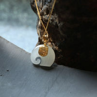 SNew silver inlaid natural Hetian White Jade Elephant Pendant Necklace unique ancient gold craft womens brand jewelry