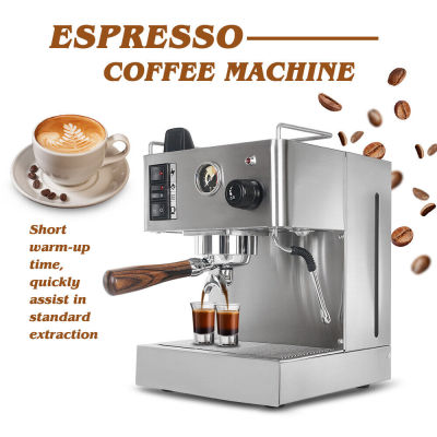 เครื่องชงกาแฟ เครื่องกาแฟชงขาย เครื่องกาแฟเปิดร้าน EM18-3 เครื่องชงกาแฟเอสเปรสโซ่ 3.5L บอดี้สแตนเลสสตีล ทนทาน พร้อมก้านสตีมฟองนม