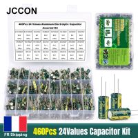 JCCON 460 Pcs 24Values Aluminum Electrolytic Capacitor Assortment Kit 1uF 10UF 22UF 47UF 100UF 220UF 470UF 680UF 1000UF 1500UF