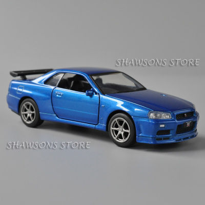 Jackiekim 1:36 Scale Nissan Skyline GT-R BNR34 GTR R34 DieCast Model Pull Back Toy Car