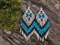 Kalindi BEADED EARRINGS NATIVE AMERICAN STYLE ต่างหูลูกปัดสไตล์อเมริกันพื้นเมือง