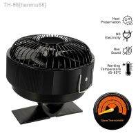 ✲◆﹊ hanmu56 Ventilador de fogão movido a calor 5-Blade economizando com superaquecimento proteger lenha ventilador para queima toras energia silenciosa