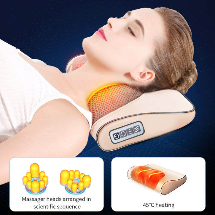 Jinkairui Neck Massager Pillow Electric Kneading Heating Massage Machine For Shoulder Back Waist 2633