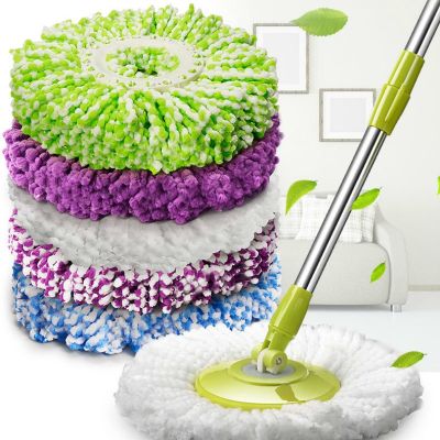 ♈ 5PCS Mop Head Rotating Cotton Pads Replacement Cloth Spin for Wash Floor Round Squeeze Rag Cleaning Tools Household Microfiber