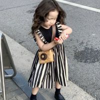 Children Clothing Spring Summer Korean Style Girl Korean Cute Sundress Fresh and Sweet Stitching Striped Sleeveless Dress Girls  by Hs2023