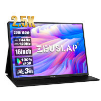 ZEUSLAP 16 "2.5K 144Hz แบบพกพา2560*1600 16:10 100 SRGB 500cdm² Travel Gaming Display สำหรับแล็ปท็อปสวิทช์ Ps4 Ps5 X