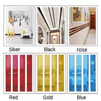 【hot】 2PC Adhesive Ceiling Strip Wall Stickers Room TV Back Drop Mirror