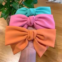 Candy Bow Spring Clip Hair Clip Satin Solid Barrette Bow Hairpin Temperament Girl Top Clip Female Elegant Drape Hair Accessoreis Hair Accessories