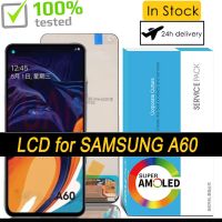 จอ LCD AMOLED ขนาด6.3นิ้วของแท้พร้อมดิจิไทเซอร์หน้าจอสัมผัสสำหรับ Samsung Galaxy A60 A606ชิ้นส่วนซ่อม A6060