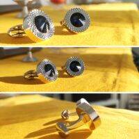 ？》：“： Luxury Shirt Fashion Cufflink For Mens Brand Blue Crystal Opal Cuff Links Button High Quality For Wedding Groom