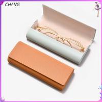 CHANG กล่องใส่แว่นตาหนัง PU ของผู้หญิงกล่องเก็บแว่นกันแดดเคสโทรศัพท์กันกระแทกโลหะแว่นตาเรียบง่าย