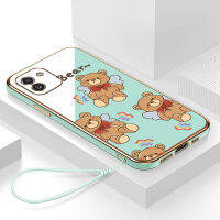 เคสโทรศัพท์ samsung a03 กรอบสีทองชุบด้วยไฟฟ้า รวมทุกอย่าง ฝาหลัง วัสดุ TPU ป้องกันการหล่น ป้องกันการชนกัน กันน้ำ สายรัดข้อมือการ์ตูนน่ารัก เคสโทรศัพท์มือถือ