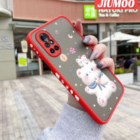 เคส JIUMOO สำหรับ Huawei Nova 8 Pro Nova 8 Se,เคสลายการ์ตูนหมีบางมีน้ำค้างแข็งโปร่งใสแข็งขอบสี่เหลี่ยมกันกระแทกปลอกซิลิโคนคลุมทั้งหมดป้องกัน Softcase