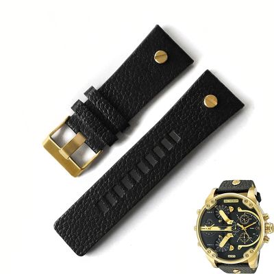 TOP watchband for DIESEL DZ7313 DZ7333 DZ7311 DZ7371 watch strap cow leather with gold rivet 22 24 26 27 28 30mm genuine leather