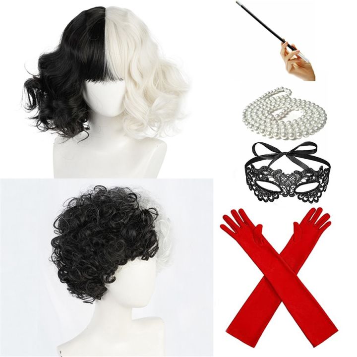 cruella-deville-de-vil-black-white-with-bangs-short-bob-heat-resistant-hair-wig-cosplay-halloween-costume-party-wig-wig-cap