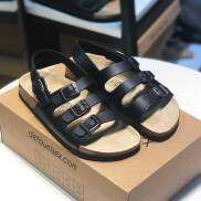Dép Birken đế trấu giày sandal chiến binh quai ngang 3 khóa Detaunisex