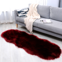 เลียนแบบขนสัตว์พรม Plush Soft Sheepskin พรมห้องนอนข้างเตียงพรมขนสัตว์ยาวผมโซฟา CushionRugs ห้องนั่งเล่นขนสัตว์พรม